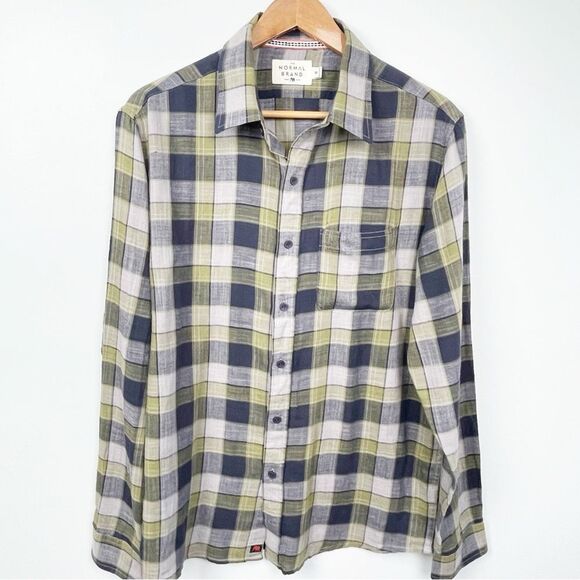 The Normal Brand Men’s Skipper Plaid Long Sleeve Button Up Size M - Picture 1 of 6